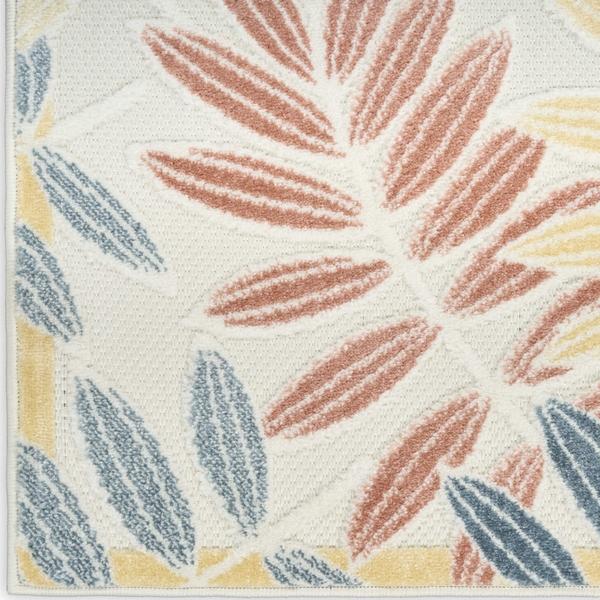 nourison Aloha Ivory Blue Indoor/Outdoor Nature Rug ALH18