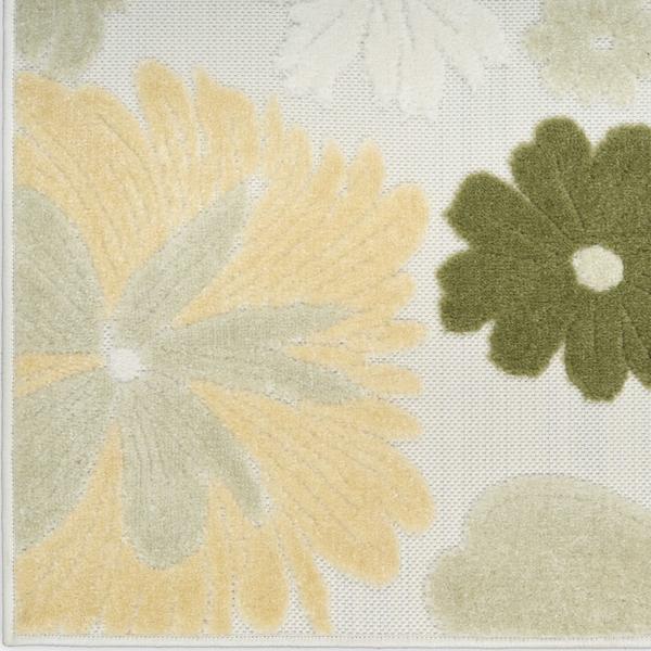 nourison Aloha Ivory Green Indoor/Outdoor Floral Rug ALH42