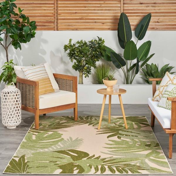 Nourison Aloha Ivory Green Indoor/Outdoor Nature Rug ALH40 Home