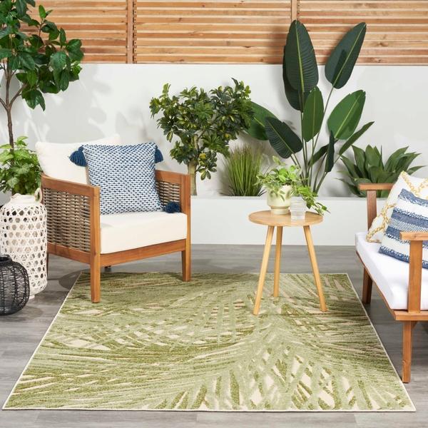 Nourison Aloha Ivory Green Indoor/Outdoor Nature Rug ALH41 Home