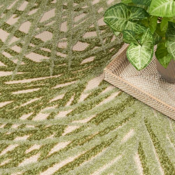 Nourison Aloha Ivory Green Indoor/Outdoor Nature Rug ALH41 Home