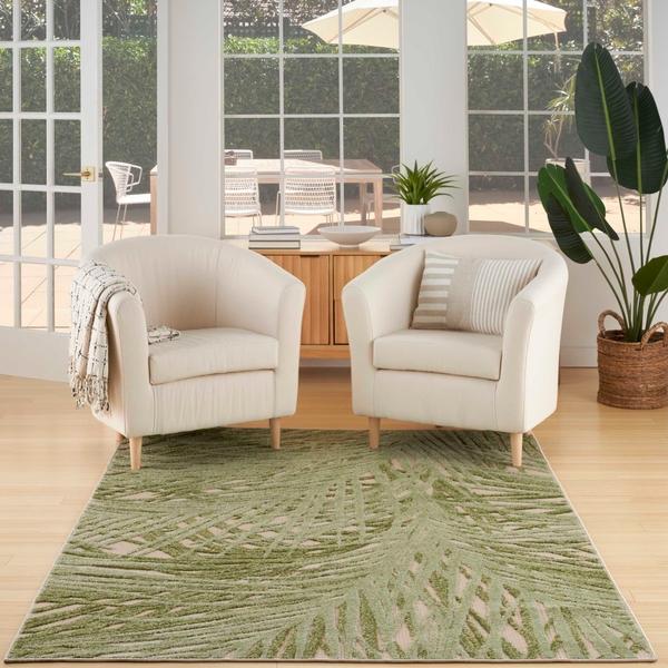 Nourison Aloha Ivory Green Indoor/Outdoor Nature Rug ALH41 Home