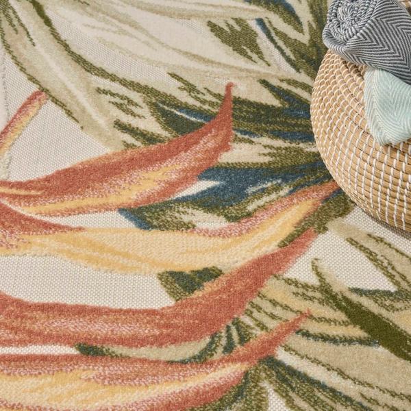 Nourison Aloha Ivory Green Indoor/Outdoor Nature Rug ALH43