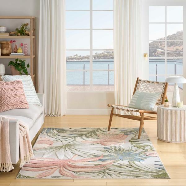 Nourison Aloha Ivory Green Indoor/Outdoor Nature Rug ALH43