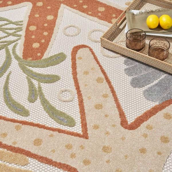 Nourison Aloha Ivory Multicolor Indoor/Outdoor Nature Rug ALH24 Home