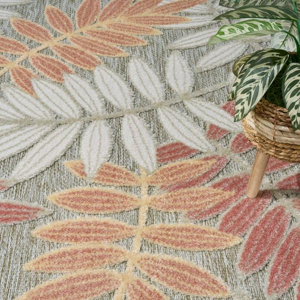Nourison Aloha Ivory Rose Indoor/Outdoor Nature Rug ALH18