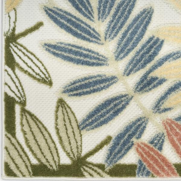 nourison Aloha Ivory Rose Indoor/Outdoor Nature Rug ALH18