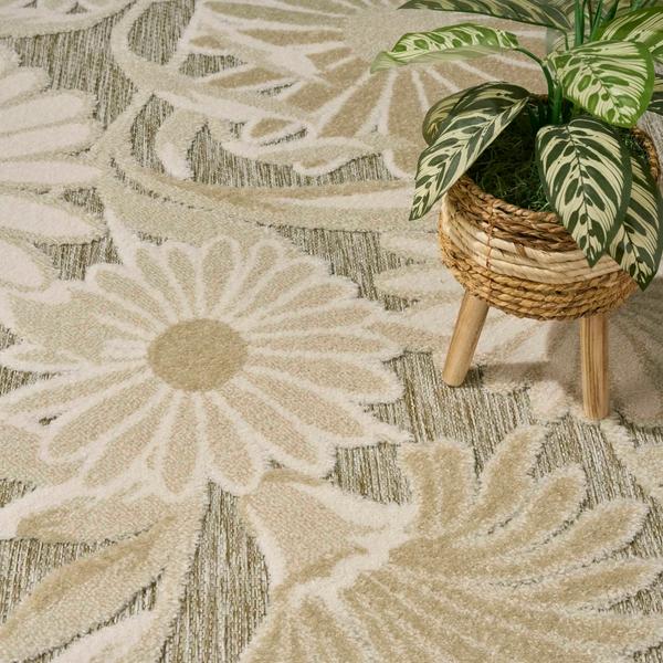 Nourison Aloha Ivory Sage Indoor/Outdoor Floral Rug ALH33