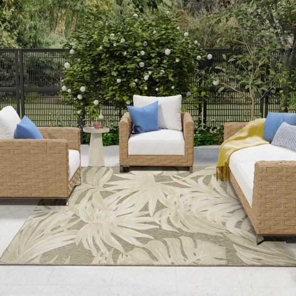 Nourison Aloha Ivory Sage Indoor/Outdoor Nature Rug ALH43