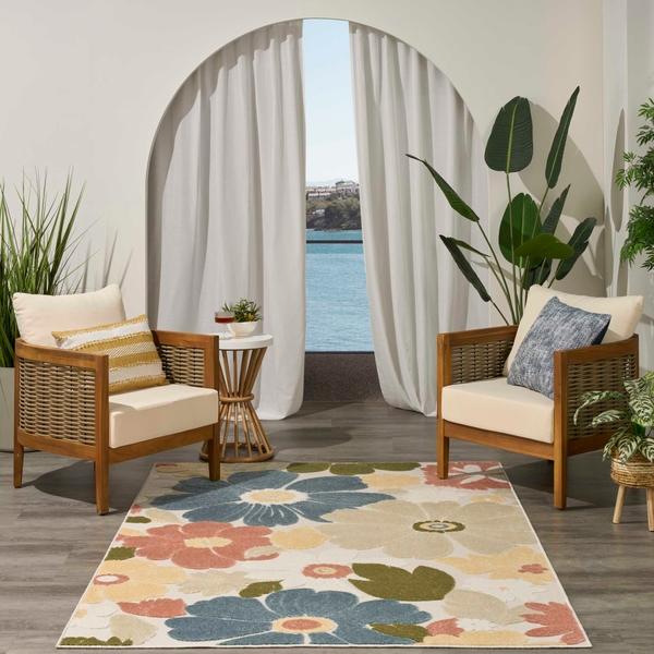 Nourison Aloha Multicolor Indoor/Outdoor Floral Rug ALH42