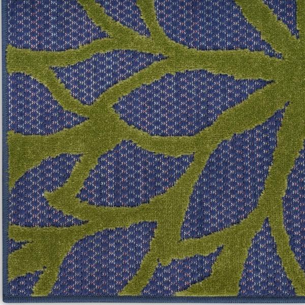 nourison Aloha Navy Multicolor Indoor/Outdoor Floral Rug ALH05 Home