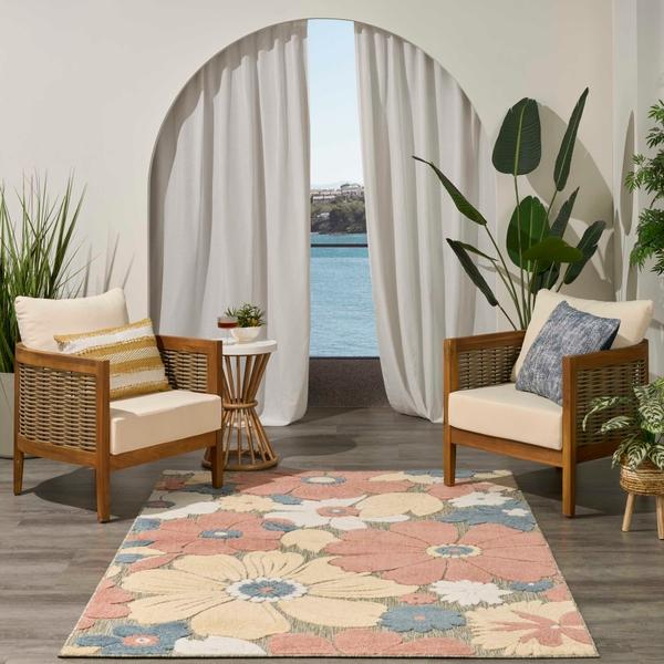 Nourison Aloha Rose Indoor/Outdoor Floral Rug ALH42