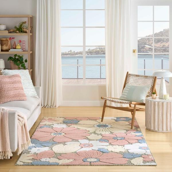 Nourison Aloha Rose Indoor/Outdoor Floral Rug ALH42