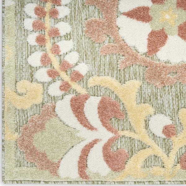 nourison Aloha Sage Rose Indoor/Outdoor Floral Rug ALH17