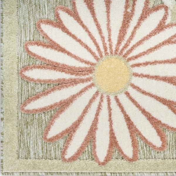 nourison Aloha Sage Rose Indoor/Outdoor Floral Rug ALH33