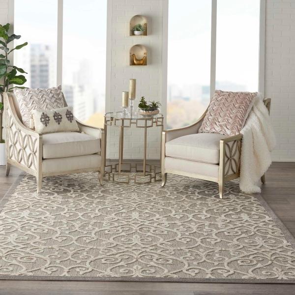 Nourison Aloha Transitional Beige/Grey Outdoor Rug ALH21 Home
