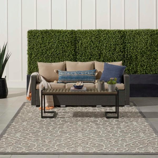 Nourison Aloha Transitional Beige/Grey Outdoor Rug ALH21 Home