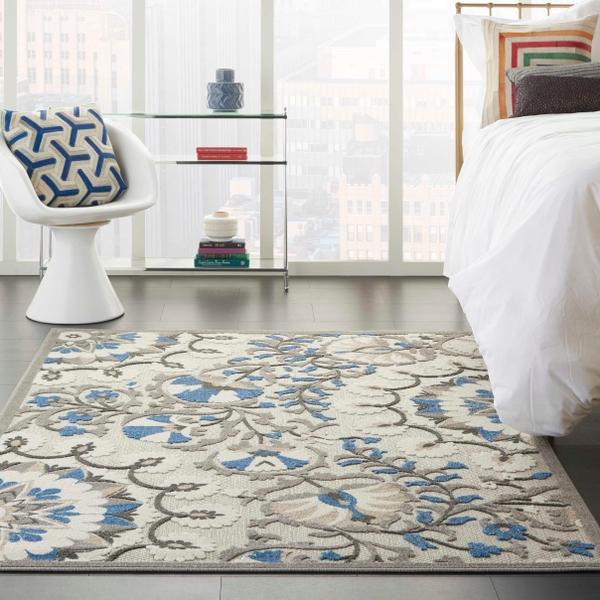 Nourison Aloha Transitional Grey/Blue Outdoor Rug ALH20 Home