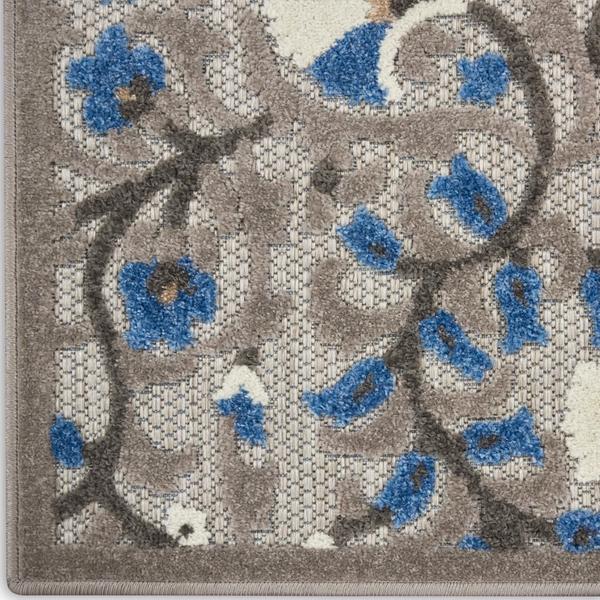 nourison Aloha Transitional Grey/Blue Outdoor Rug ALH20 Home