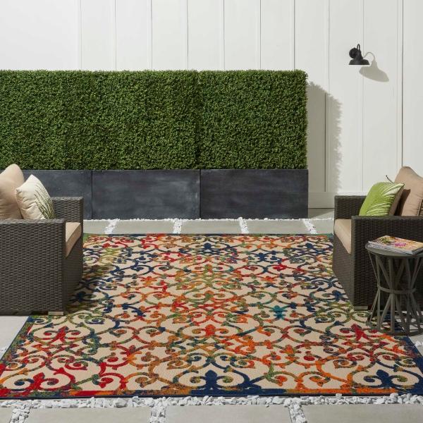 Nourison Aloha Transitional Multicolored Outdoor Rug ALH21 Home
