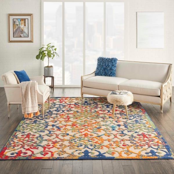 Nourison Aloha Transitional Multicolored Outdoor Rug ALH21 Home