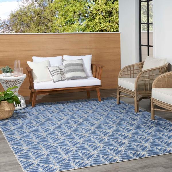 Nourison Aloha Tropical Blue Outdoor Rug ALH35 Home