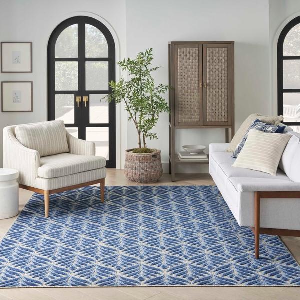 Nourison Aloha Tropical Blue Outdoor Rug ALH35 Home