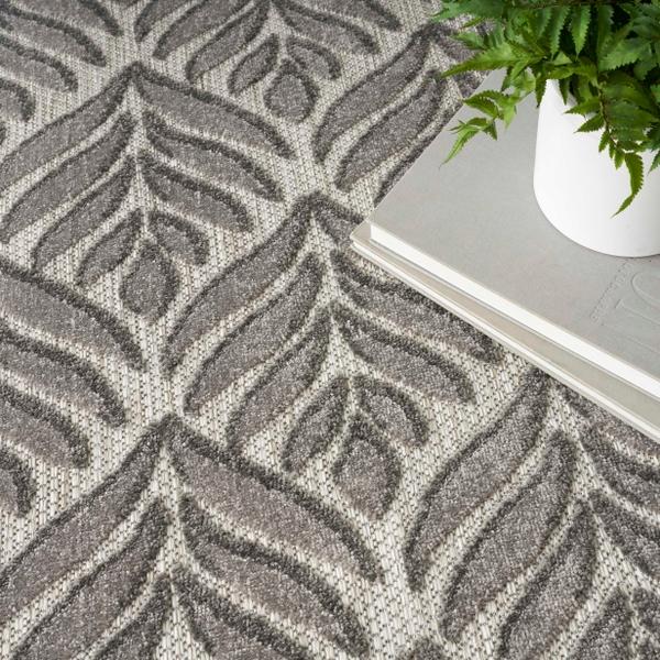 Nourison Aloha Tropical Charcoal Grey Outdoor Rug ALH35 Home