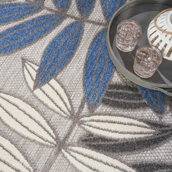 Nourison Aloha Tropical Grey/Blue Outdoor Rug ALH18 Home