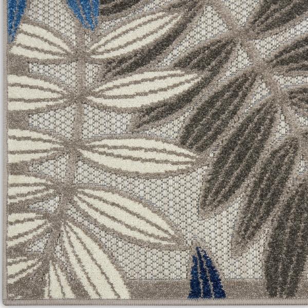 nourison Aloha Tropical Grey/Blue Outdoor Rug ALH18 Home