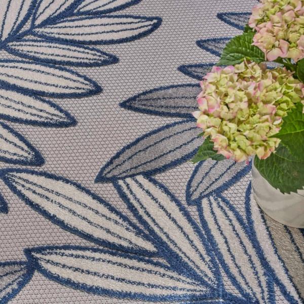 Nourison Aloha Tropical Grey/Navy Outdoor Rug ALH18 Home