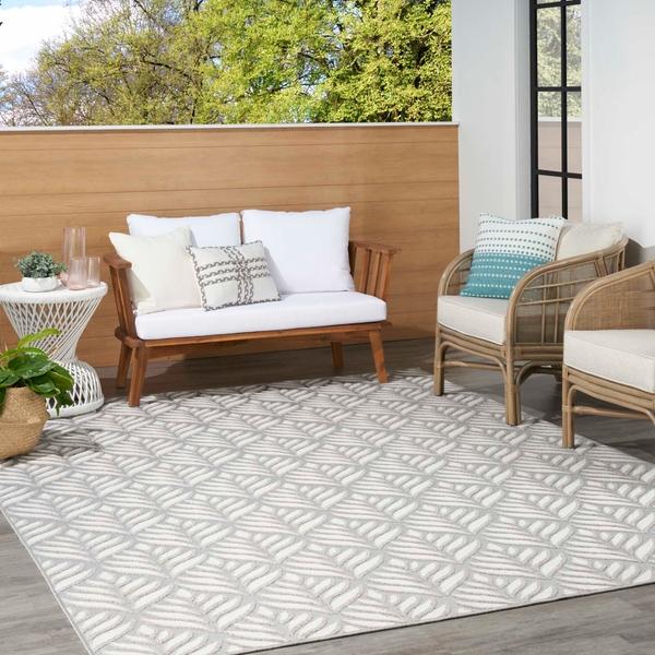 Nourison Aloha Tropical Grey Outdoor Rug ALH35 Home