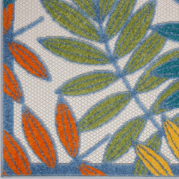 nourison Aloha Tropical Ivory/Multicolored Outdoor Rug ALH18 Home