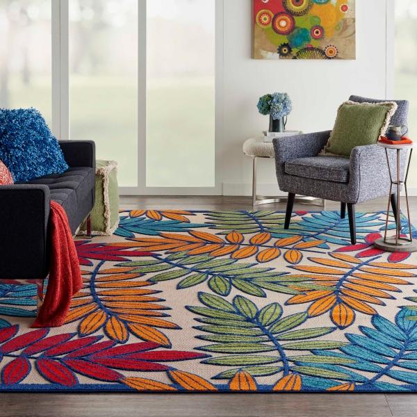 Nourison Aloha Tropical Multicolored Outdoor Rug ALH18 Home