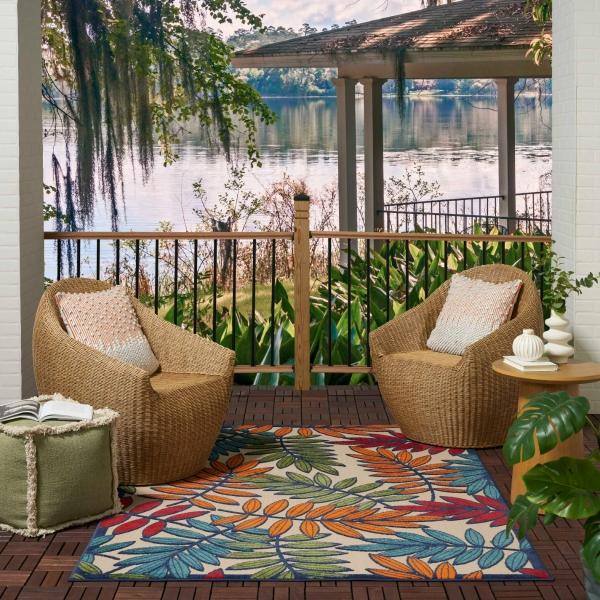 Nourison Aloha Tropical Multicolored Outdoor Rug ALH18 Home