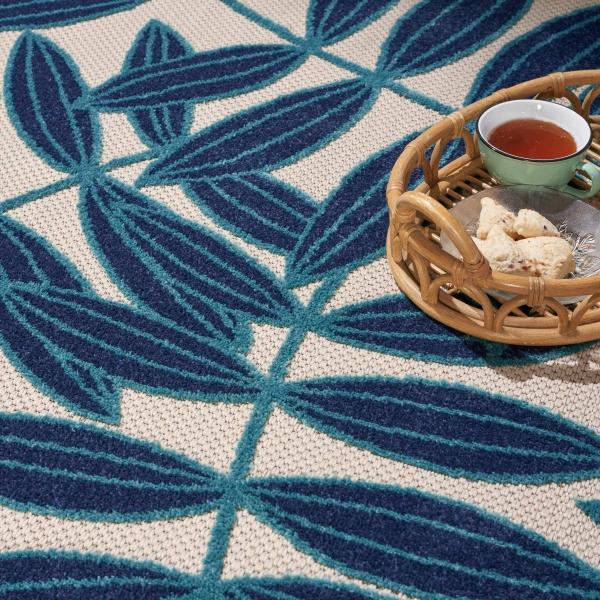 Nourison Aloha Tropical Navy Outdoor Rug ALH18 Home