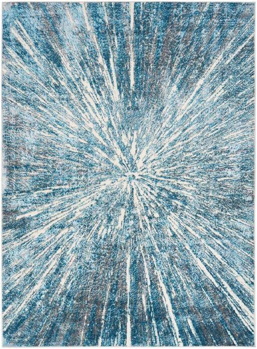 Nourison Ambiance Blue Silver Indoor Only Abstract Rug AMI01
