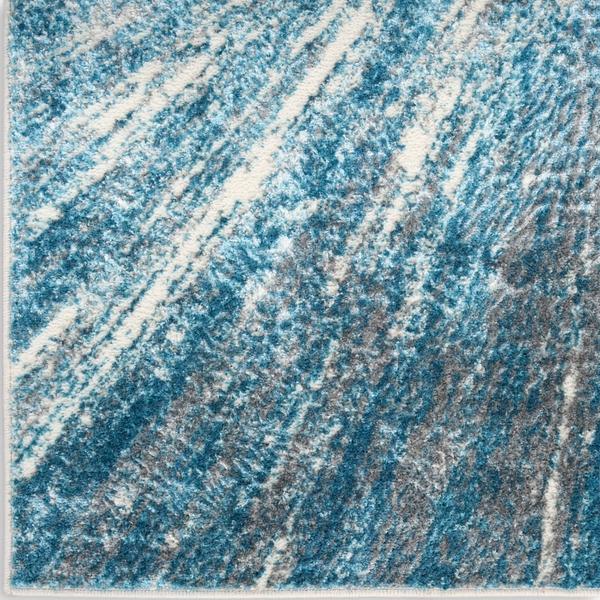 nourison Ambiance Blue Silver Indoor only Abstract Rug AMI01