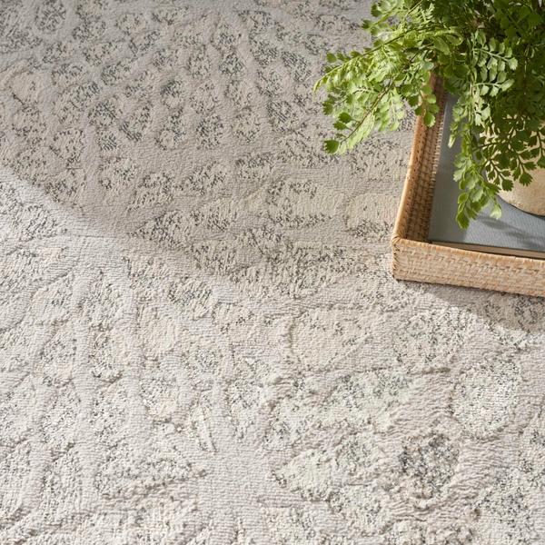 Nourison Ambiance Grey Silver Indoor Only Abstract Rug AMI02