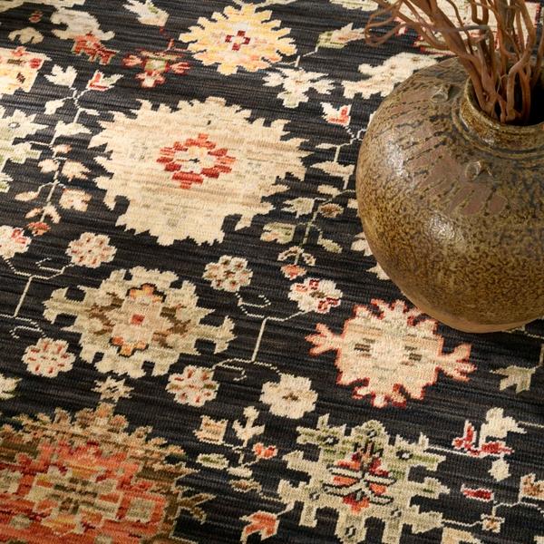 Nourison Antique Bloom Black Indoor Only Persian Rug ANB01