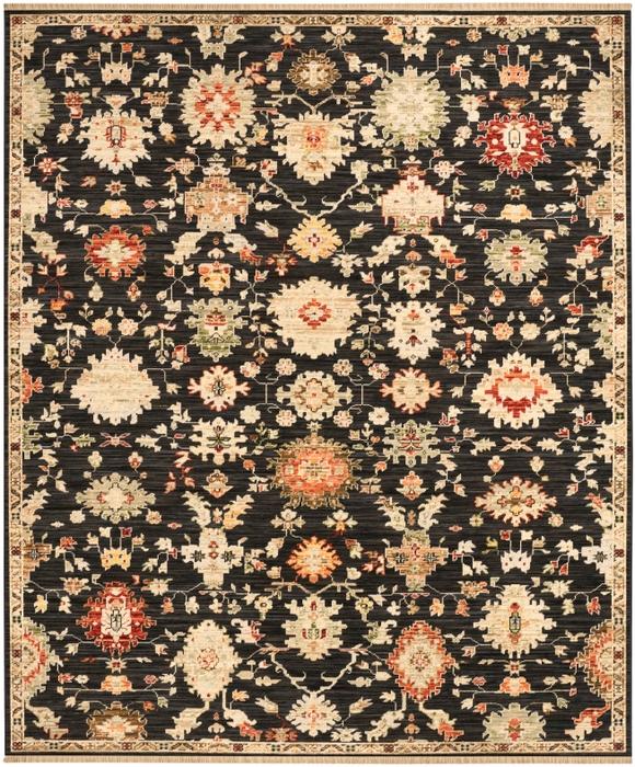 Nourison Antique Bloom Black Indoor Only Persian Rug ANB01
