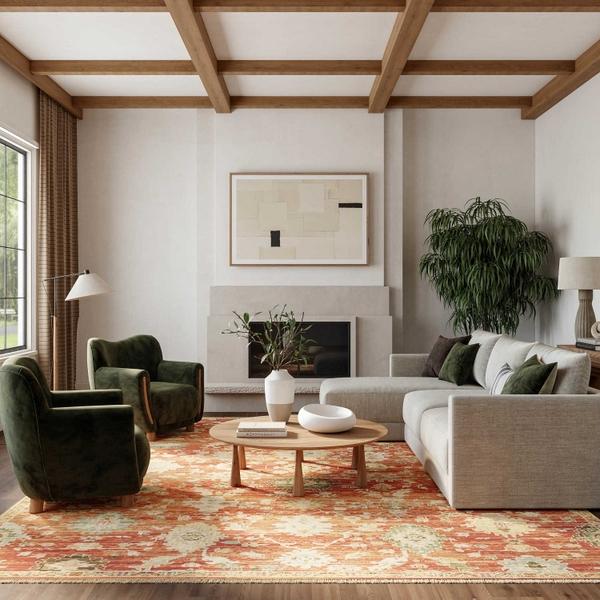 Nourison Antique Bloom Brick Indoor Only Persian Rug ANB01