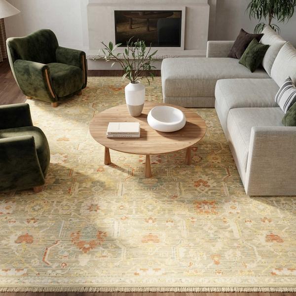 nourison Antique Bloom Sage Multicolor Indoor only Persian Rug ANB02