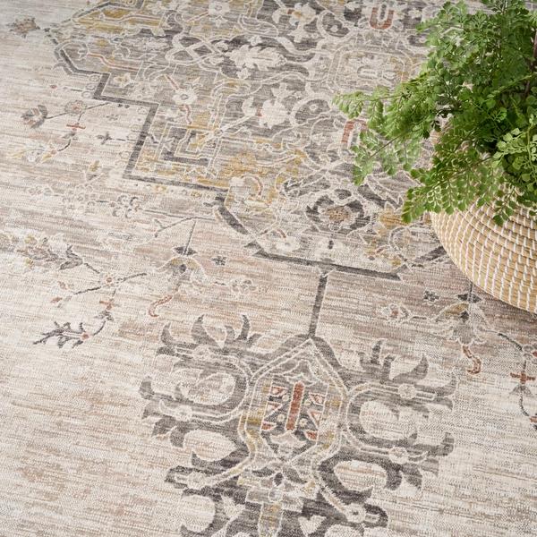 Nourison Antique Fusion Ivory Charcoal Indoor Only Persian Rug ANF01