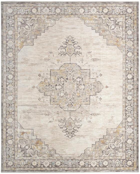 Nourison Antique Fusion Ivory Charcoal Indoor Only Persian Rug ANF01