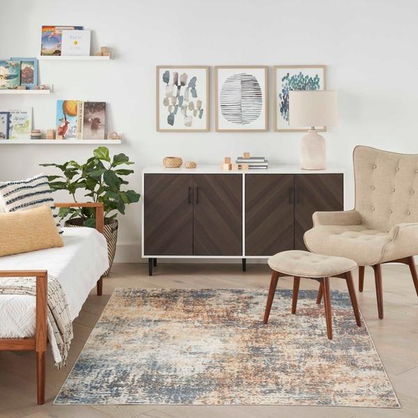 Nourison Astra Machine Washable Abstract Multicolored Rug ASW07 Home