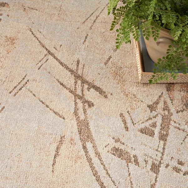 Nourison Astra Machine Washable Beige Indoor Only Abstract Rug ASW14