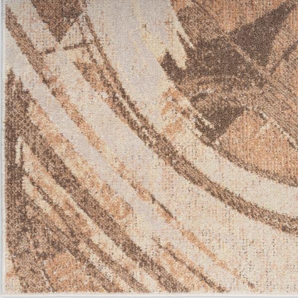 nourison Astra Machine Washable Beige Indoor only Abstract Rug ASW14