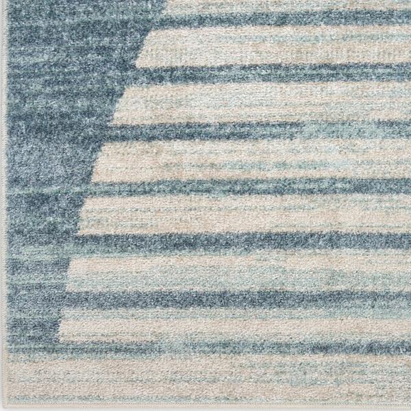 nourison Astra Machine Washable Blue Indoor only Geometric Rug ASW03