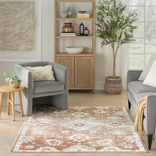 Nourison Astra Machine Washable Copper Indoor Only Persian Rug ASW19